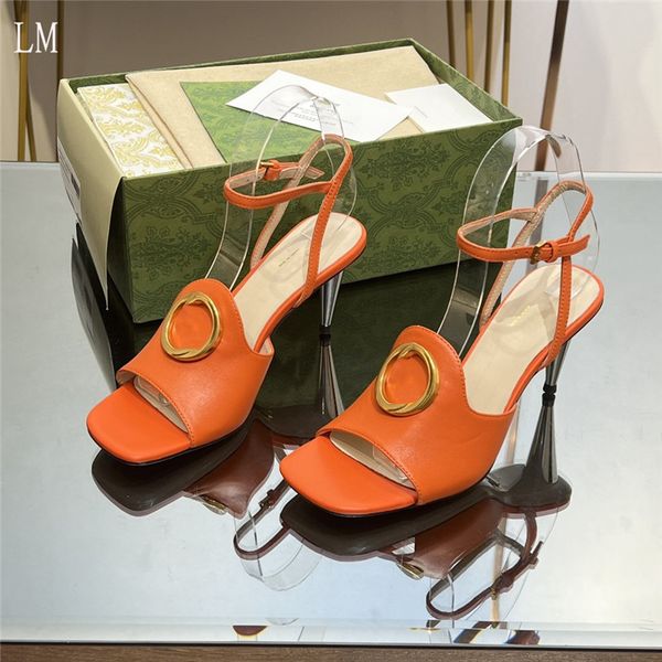 

designer luxury women interlocking g t-strap papaya brown platform sandal copper ankle strap sandal heels with box, Black