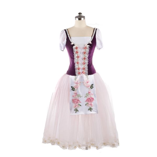 

stage wear women purple pink giselle ballet costume professional ballet long dress classical for girls competition and performance jnbl157, Black;red