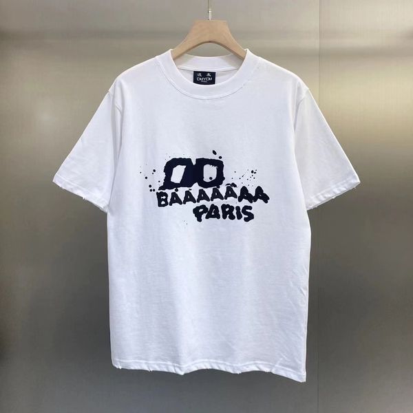 

duyou oversize t shirt with vintage jersey wash letters 100% cotton t-shirt men casuals basic t-shirts women quality classical dy8884, White;black