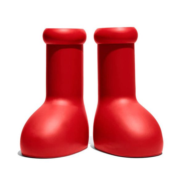 

designer mschf astro boy boots men women big red boot luxury knee boots round toe cute booties fashion thick bottom rubber platform rain, Black