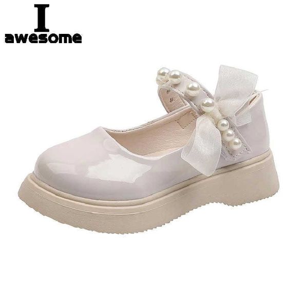 

sandals the new loveliness children's leather shoes rubber kid's soft leather shoes girl's flat with school shoes beading bow, Black;red