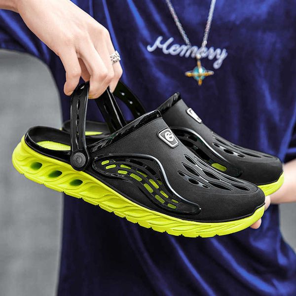 

sandals summer comfortable men's garden clogs water shoes pool sandals male outdoor eva injection clogs casual sandal men beach slipper, Black