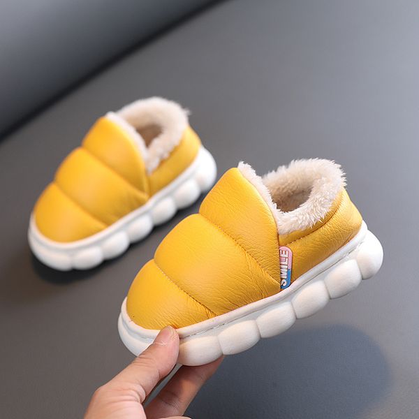 

slipper children home shoes cashmere cotton slippers kids waterproof shoes boys girls slippers indoor outdoor winter baby kids shoes 230301, Black;grey