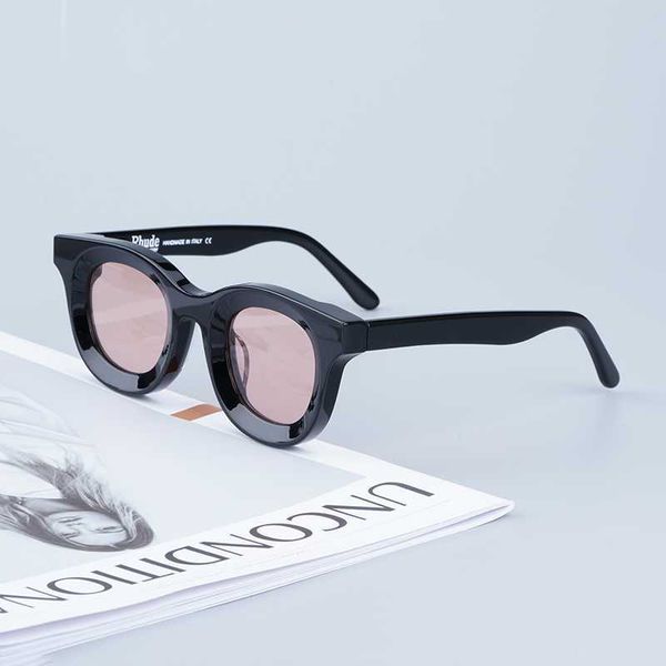 

sunglasses rhude rhodeo high street sunglasses original round optical acetate glasses men fashion designer brand eyewear with full package, White;black