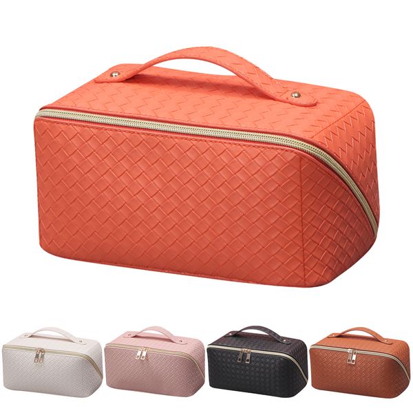 

waterproof cosmetic bag portable travel storage bags weave toiletry bag for women and girls295m
