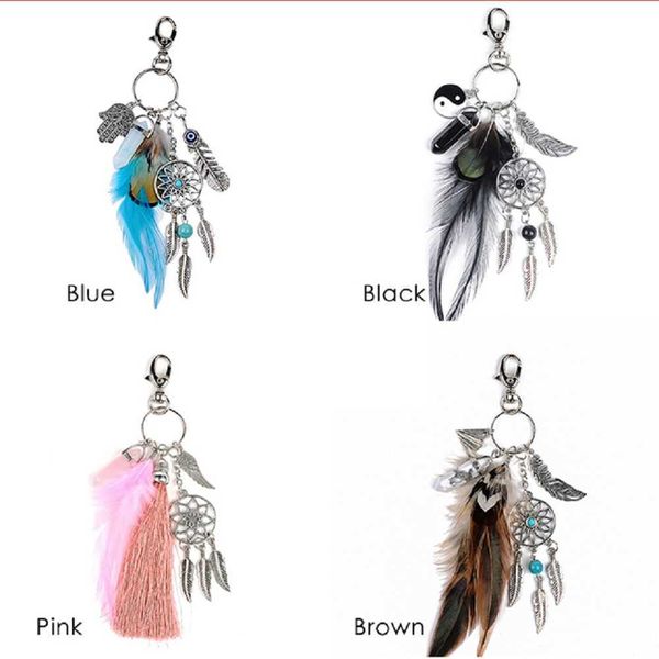 

interior decorations 1 pc dreamcatcher keychain keyring natural opal stone charm boho keyfob holder handbag pendant ornaments car key chain