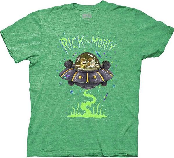 

new style fashion rick and morty spaceship dumping t-shirt, White