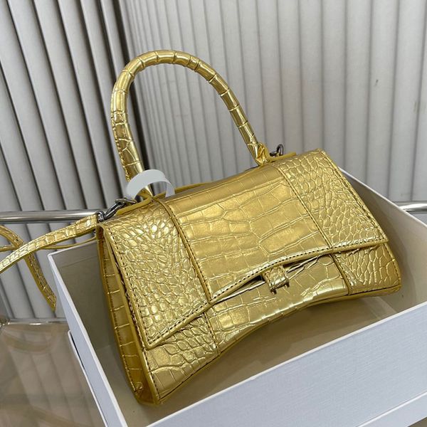 

axillary clutch bags crossbody bag arc hobos handbag purse alligator leather silver metal letters plain half moon wallets removable strap un