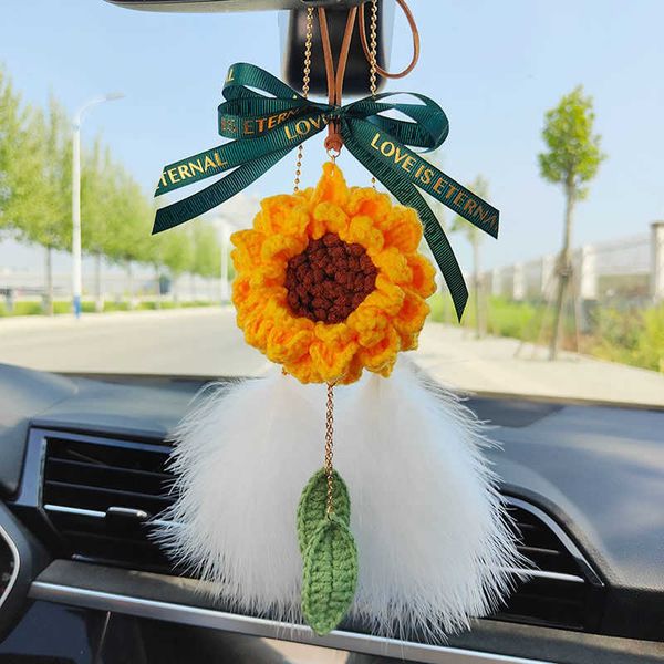 

decorations 2023 creative sunflower car hanging accessorie flowers pendant rearview mirror ornaments gift auto interior decoraction r230228