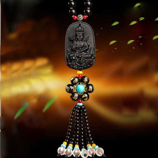 

interior decorations car obsidian gourd car accessories guanyin rearview mirror ornaments r230228