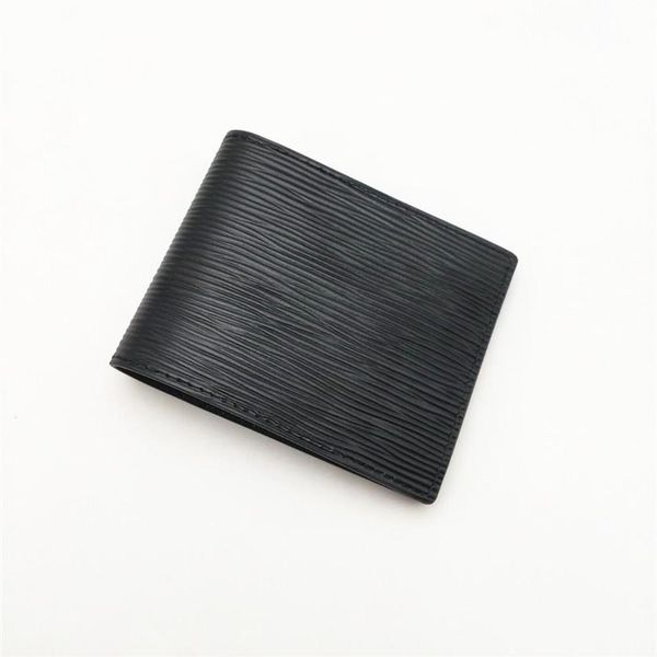 

fashion mens wallets classic men leather purse stripes textusred multiple bifold short small purses with box3161, Red;black