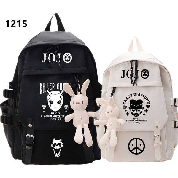

backpack anime jojo's bizarre adventure golden experience backpack teenagers schoolbag students book bag pocket backpacks for girls boy