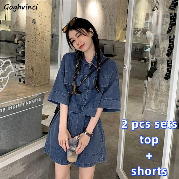 

women's two piece pants denim set solid casual all match summer trendy simple basic female design korean fashion ins cozy bf 230228, White