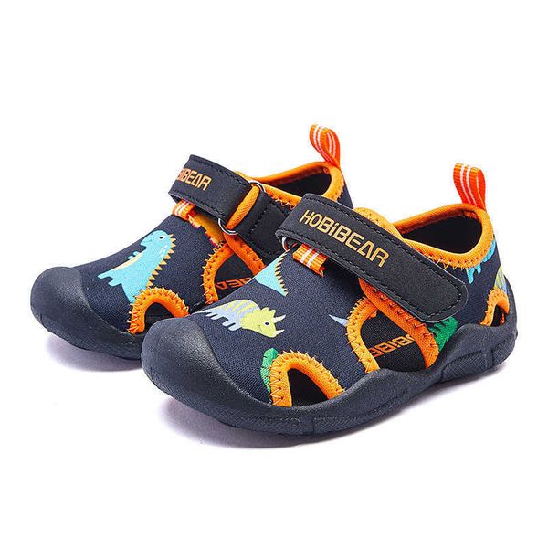 

sandals children's summer new girls' soft-soled sandals boys' barefoot beach shoes baby snearkers l230301, Black;red