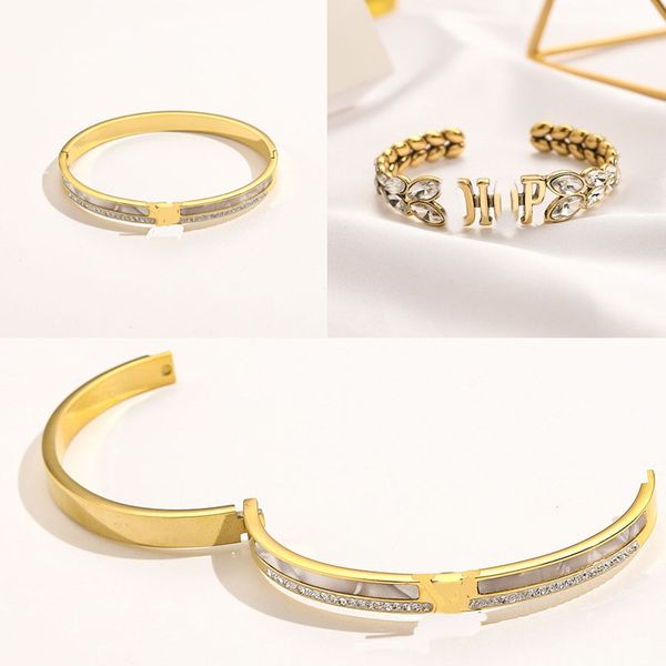 

classic bracelets women fashion bangle luxury designer bracelet crystal gold plated stainless steel jewelry gift, Golden;silver