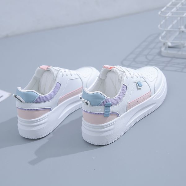 

fashion ale women's flatboard shoes white-pink white-purple spring casual shoes sneakers color4, Black