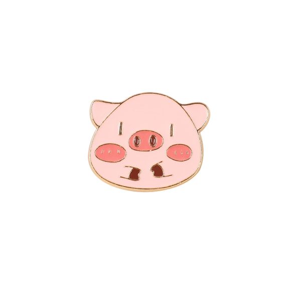 

cute pig brooches for girls cartoon gold plated animal enamel pins badges alloy fashion jewelry gift backpack accessories, Gray
