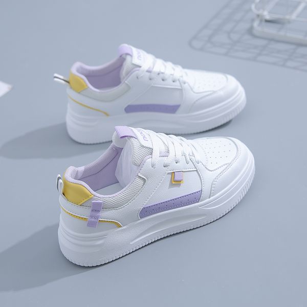 

fashion ale women's flatboard shoes white-pink white-purple spring casual shoes sneakers color6, Black