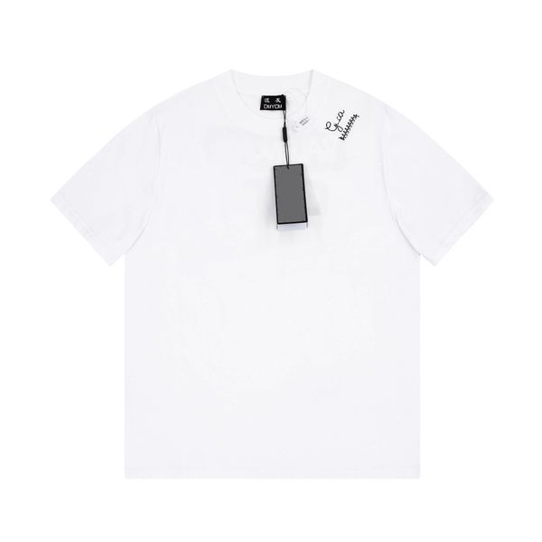 

duyou oversize t shirt with vintage jersey wash letters 100% cotton t-shirt men casuals basic t-shirts women quality classical dy8871, White;black