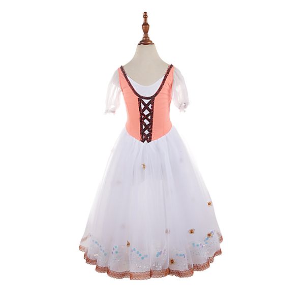 

stage wear peach white giselle professional ballet tutu dress for girls long skirt romantic ballet performance competition costume nbl182, Black;red