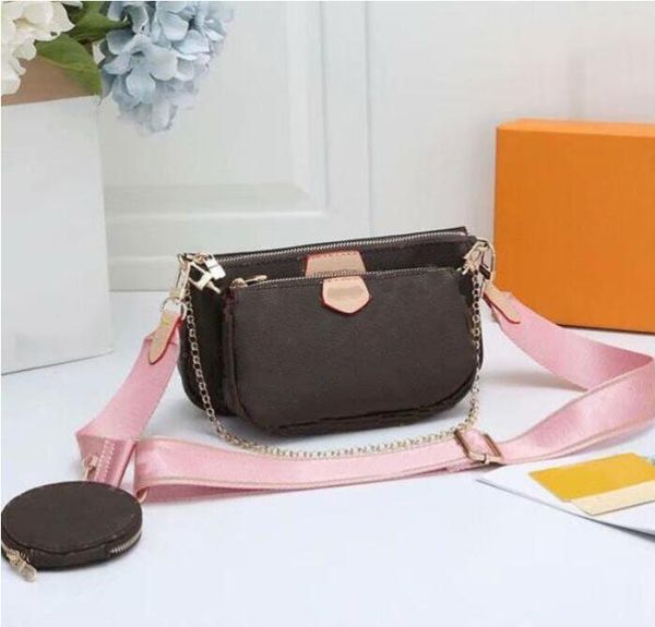 

Designers 3 pcs/set Multicolored shoulder straps Shoulde bags Luxurys women chain strap Crossbody Purse Messenger bag Handbags