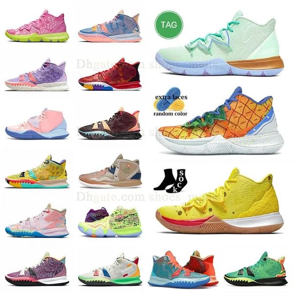 

new 2023 mens kyries 7s basketball shoes kyrie 5s daughter bk black low bed soundwave midnight navy creator visions mother nature confetti 4