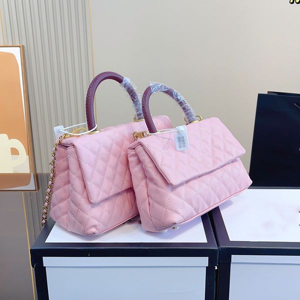 

womens classic handbag shoulder leather bag quilted ringer pattern metal hardware buckle sheepskin fine chain designer makeup box diagonal s