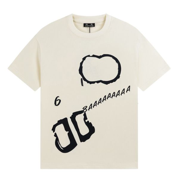 

duyou oversize t shirt with vintage jersey wash letters 100% cotton t-shirt men casuals basic t-shirts women quality classical dy8839, White;black