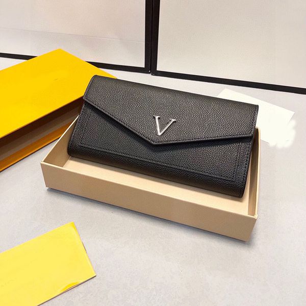 

designer purses mens wallets women men luxury brand cardholder fashion long coin pocket v card holders woman cowhide wallet with box 018, Red;black