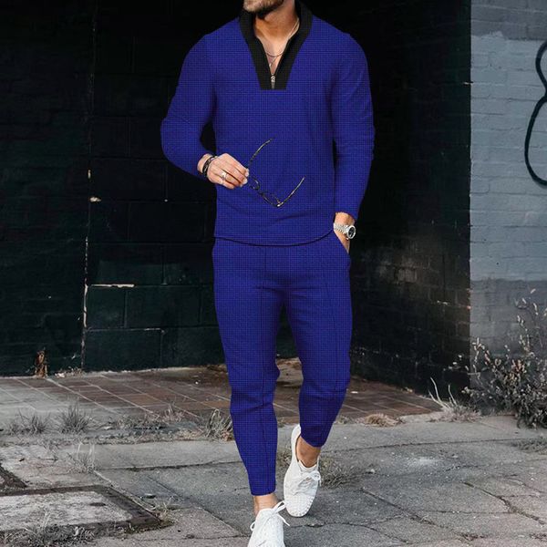 

mens tracksuits suits for men spring and autumn round neck longsleeved tshirt sports pants 2piece set casual tracksuit 230228, Gray