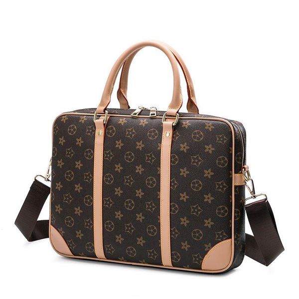

2023 3 colors briefcase simple mens briefcase slim leather solid large man bags lapbag messenger for men