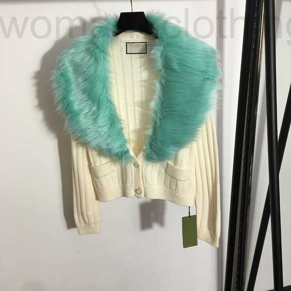 

designer women v neck sweaters creative detachable knit coat winter fall elastic cardigan coats 2 colors warm outerwear kkrz, White;black