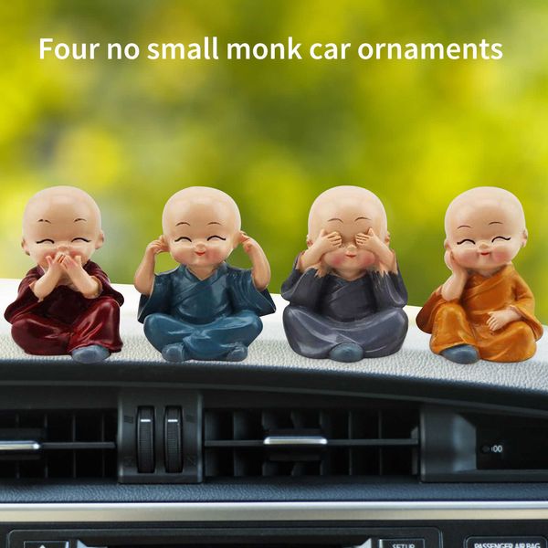

decorations 4pcs figurines wise buddha dolls for small resin car interior ornaments statue monk figurine decorative r230228