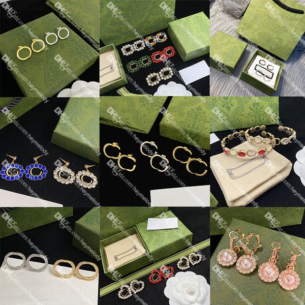 

classic gold hoop earrings g pendant studs simple designer interlocking letter eardrops with box lovers birthday gift jewelry, Golden;silver