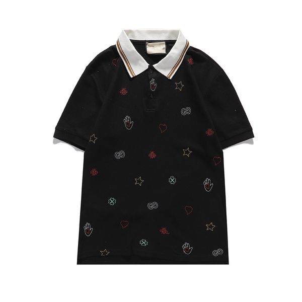

polo shirts men luxury polos designer casual men t shirt snake bee letter print embroidery fashion high street man tee 61nd, White;black