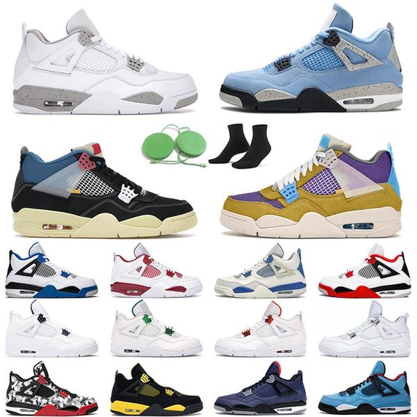 

jumpman 4 desert moss men women basketball shoes 4s university blue black cat white oreo neon noir outdoor mens trainer190a