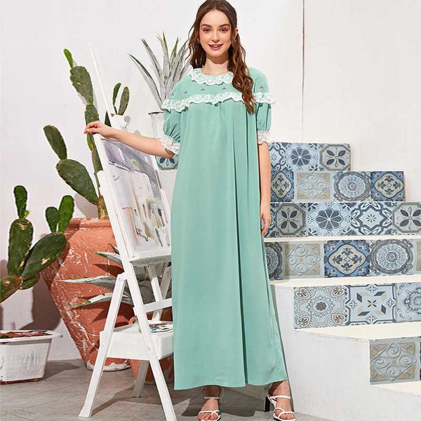 

women's casual dresses mxz-117 round neck lace petal sleeve frh sweet long dresses, Black;gray