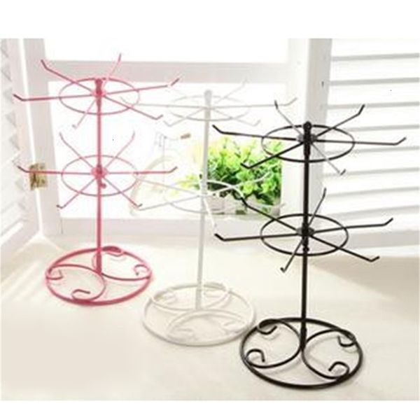 

jewelry stand bakliyat double tier metal rotating earring exquisite gift box adjustable necklace display rack 230314, Black