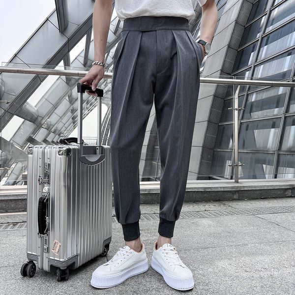 

women's pants capris trouser men solid color pants men dress pant british style pant men formal wear men casual pants 29-36 230301, Black;white