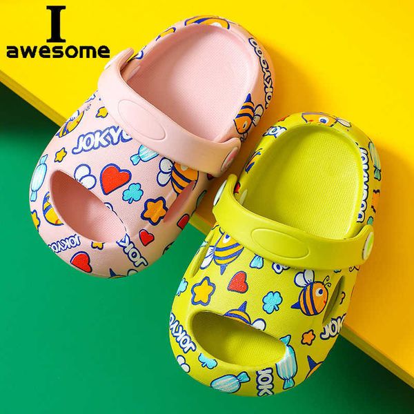 

sandals cartoon kids slippers new summer boys girls slippers non-slip 1-5 years children beach shoes baby home sandals kids flip flops l2303, Black;red