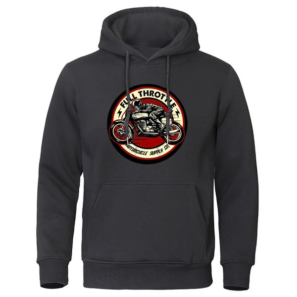 

men's hoodies sweatshirts autumn winter men sweatshirts full throttle cafe racer rockabilly biker pullover fleece warm mens hoodies hip, Black