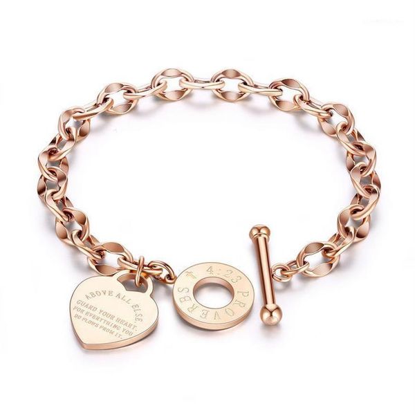 

anklets women's bracelet rose gold silver color fashion hand chain love heart bible proverbs 423 wristband female trendy jew293t, Red;blue