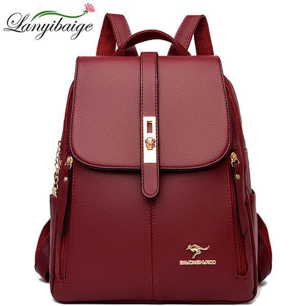 

backpack fashion women's backpack trend design high-quality pu all-season fashionable backpack leisure simple texture hardware 230301