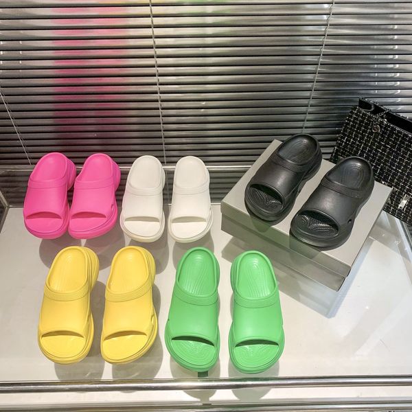 

paris ba designer slippers women platform slides pool pantoufles sandales shoes eva fashion sandals outdoor beach slipper summer slide white, Black