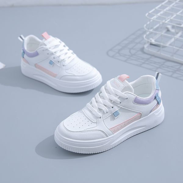 

fashion ale women's flatboard shoes white-pink white-purple spring casual shoes sneakers color5, Black