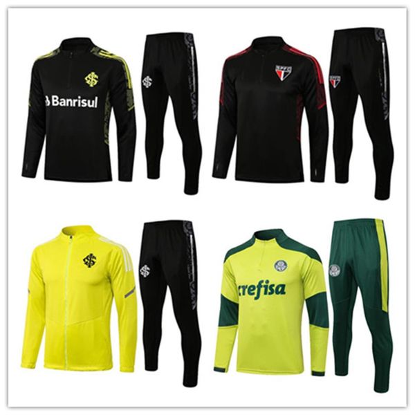 

internacional 2021 2022 sc sao paulo palmeiras soccer tracksuit football training suit 21 22 national team jacket guerrero taison 3331, Black
