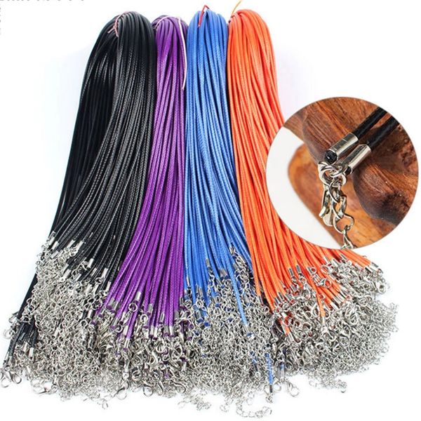 

7 colors pendant chain wax ropes leather rope jewelry alloy chains diy fashion accessories, Silver