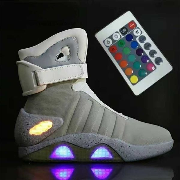 

boots 7ipupas men usb charging led shoes with remote control for and women winter back to future party 220928, Black