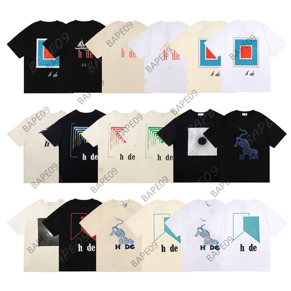 

mens designer rh t shirt summer men women letter print tshirts white t-shirt short sleeve hip hop clothing, White;black