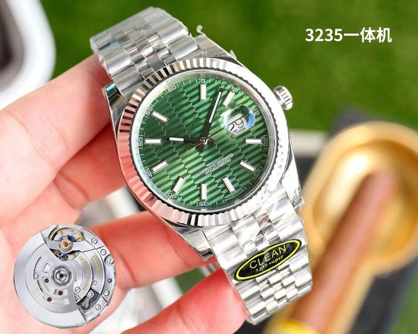

clean factory produces 126334 series 3235 automatic men's watch 41mm notched bezel grey dial roman marking 904l jubileesteel bracelet o, Slivery;brown